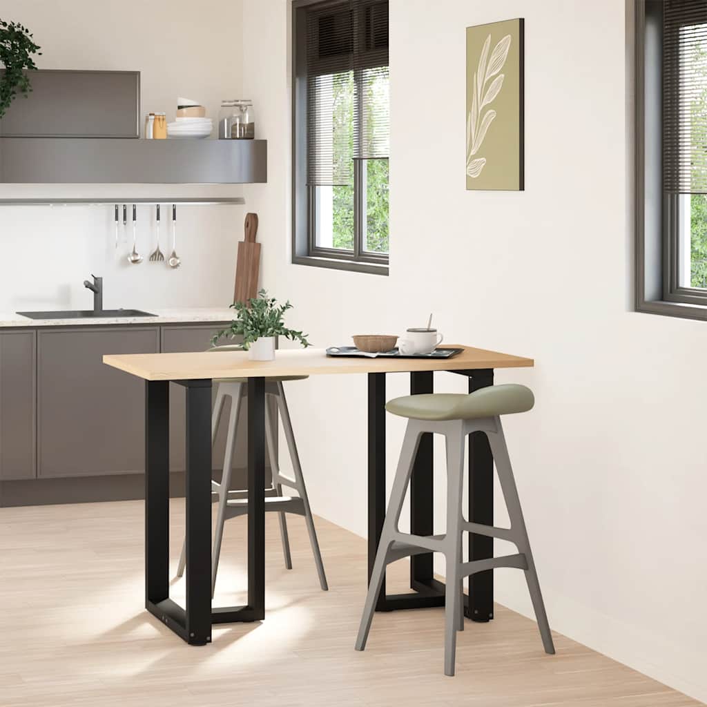 vidaXL Bar Table Legs T-Shaped 2 pcs Black 60x35x(90-91) cm Steel