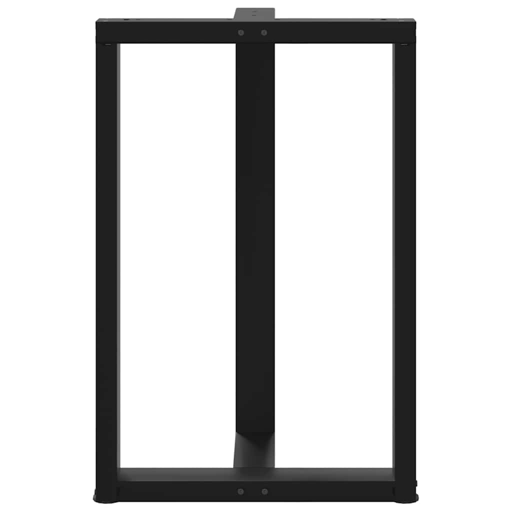 vidaXL Bar Table Legs T-Shaped 2 pcs Black 60x35x(90-91) cm Steel