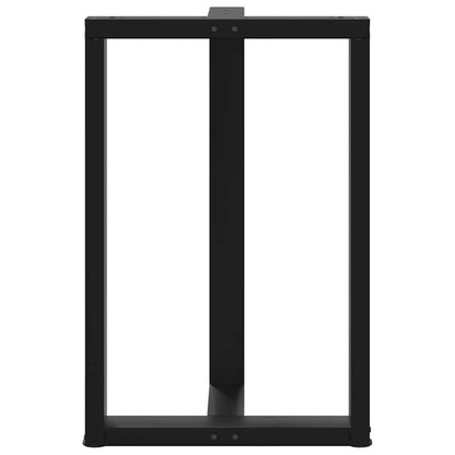 vidaXL Bar Table Legs T-Shaped 2 pcs Black 60x35x(90-91) cm Steel