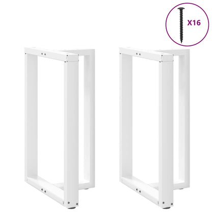 vidaXL Bar Table Legs T-Shaped 2 pcs White 60x35x(90-91) cm Steel
