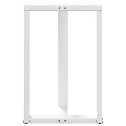 vidaXL Bar Table Legs T-Shaped 2 pcs White 60x35x(90-91) cm Steel