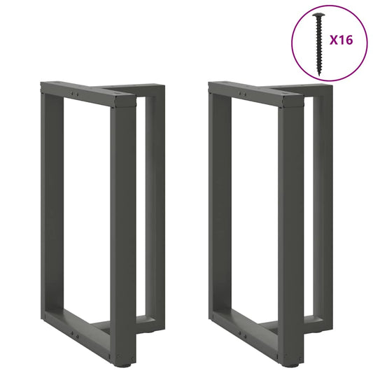 vidaXL Bar Table Legs T-Shaped 2 pcs Anthracite 60x35x(90-91) cm Steel