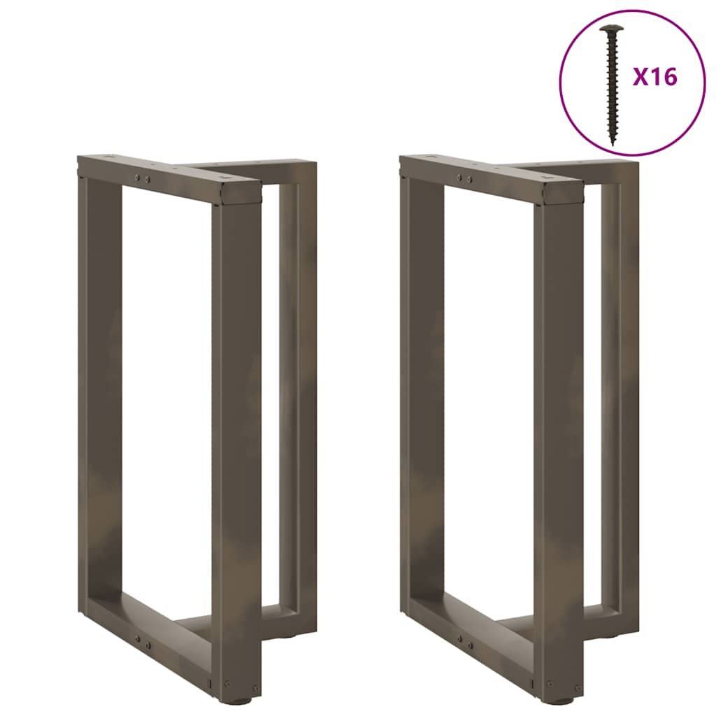 vidaXL Bar Table Legs T-Shaped 2 pcs Black 60x35x(90-91) cm Steel