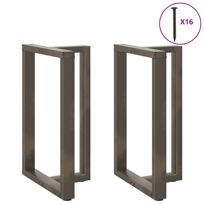 vidaXL Bar Table Legs T-Shaped 2 pcs Black 60x35x(90-91) cm Steel