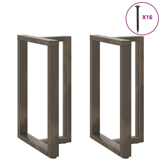 vidaXL Bar Table Legs T-Shaped 2 pcs Black 60x35x(90-91) cm Steel