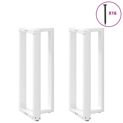 vidaXL Bar Table Legs T-Shaped 2 pcs White 40x35x(100-101) cm Steel