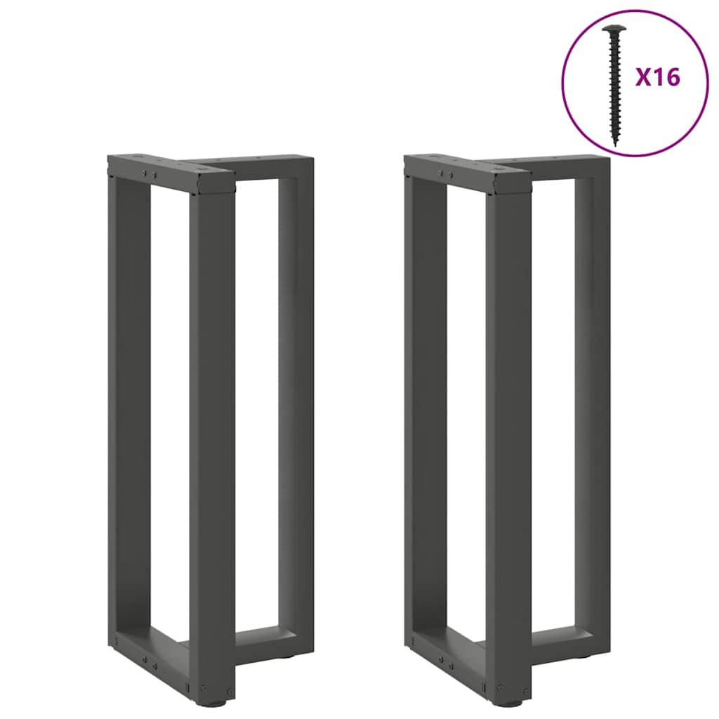 vidaXL Bar Table Legs T-Shaped 2 pcs Anthracite 40x35x(100-101) cm Steel
