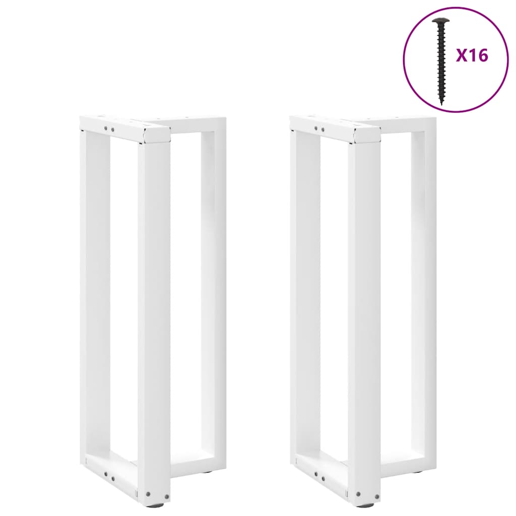 vidaXL Bar Table Legs T-Shaped 2 pcs White 50x35x(100-101) cm Steel