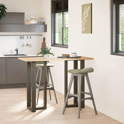 vidaXL Bar Table Legs T-Shaped 2 pcs Black 50x35x(100-101) cm Steel