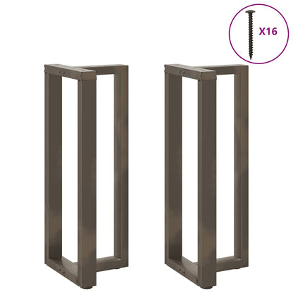 vidaXL Bar Table Legs T-Shaped 2 pcs Black 50x35x(100-101) cm Steel