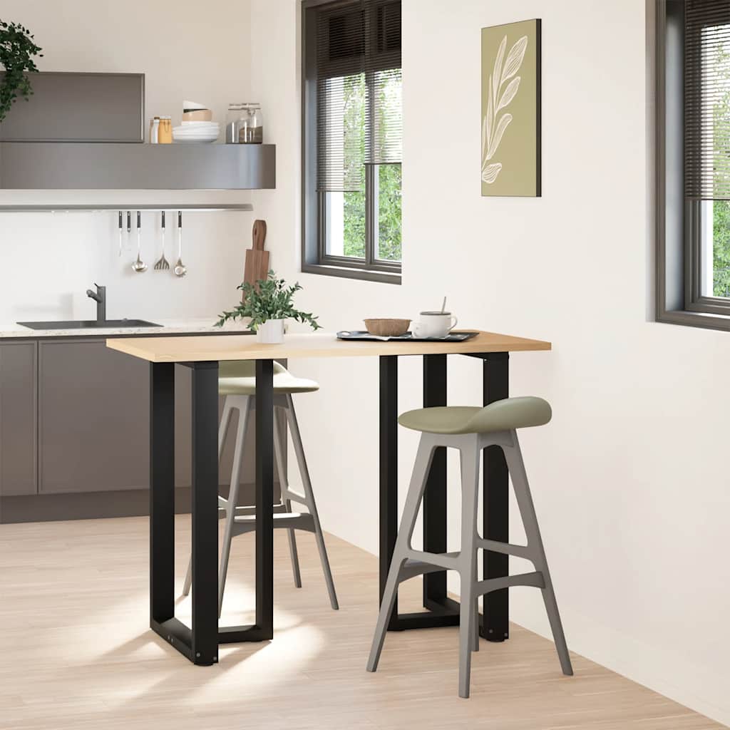 vidaXL Bar Table Legs T-Shaped 2 pcs Black 60x35x(100-101) cm Steel