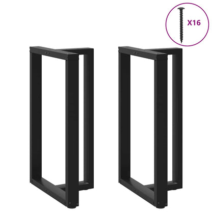 vidaXL Bar Table Legs T-Shaped 2 pcs Black 60x35x(100-101) cm Steel