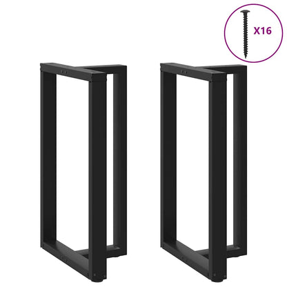 vidaXL Bar Table Legs T-Shaped 2 pcs Black 60x35x(100-101) cm Steel