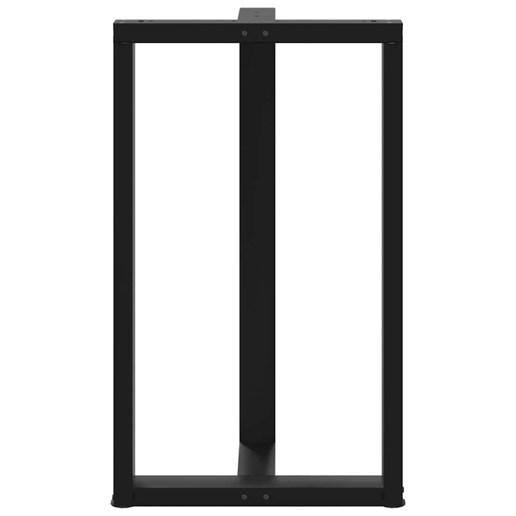 vidaXL Bar Table Legs T-Shaped 2 pcs Black 60x35x(100-101) cm Steel