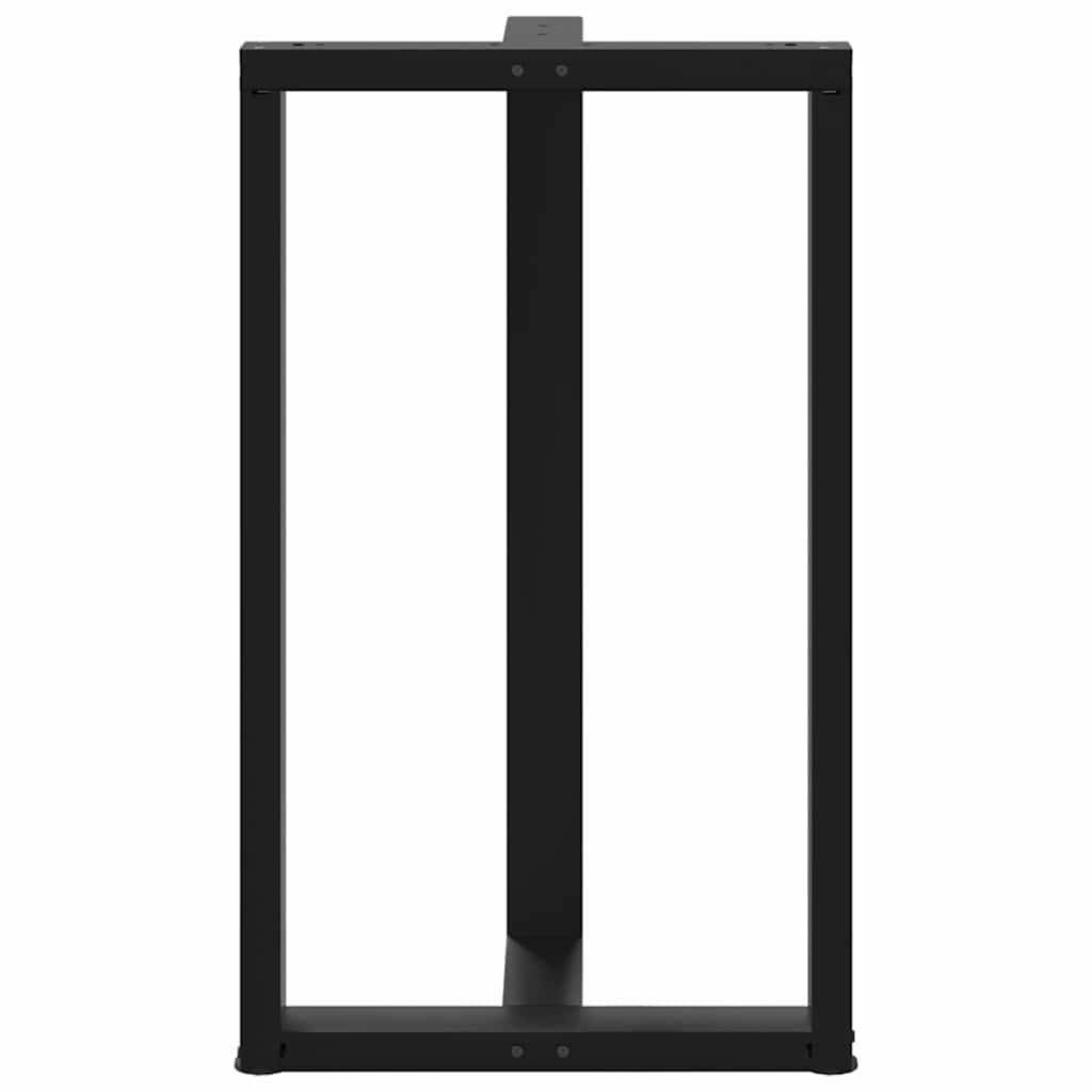 vidaXL Bar Table Legs T-Shaped 2 pcs Black 60x35x(100-101) cm Steel