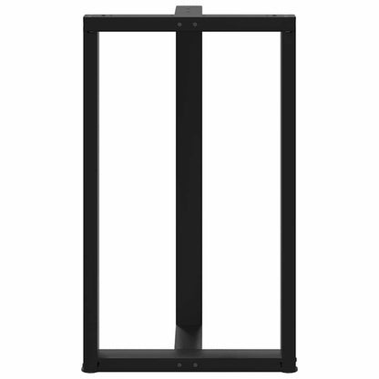 vidaXL Bar Table Legs T-Shaped 2 pcs Black 60x35x(100-101) cm Steel