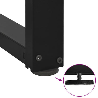 vidaXL Bar Table Legs T-Shaped 2 pcs Black 60x35x(100-101) cm Steel