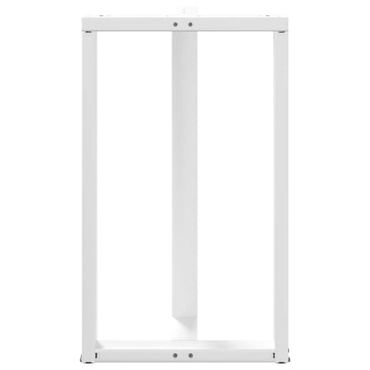 vidaXL Bar Table Legs T-Shaped 2 pcs White 60x35x(100-101) cm Steel