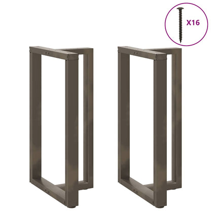 vidaXL Bar Table Legs T-Shaped 2 pcs Black 60x35x(100-101) cm Steel