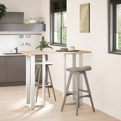 vidaXL Bar Table Legs T-Shaped 2 pcs White 40x35x(110-111) cm Steel