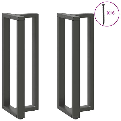 vidaXL Bar Table Legs T-Shaped 2 pcs Anthracite 40x35x(110-111) cm Steel