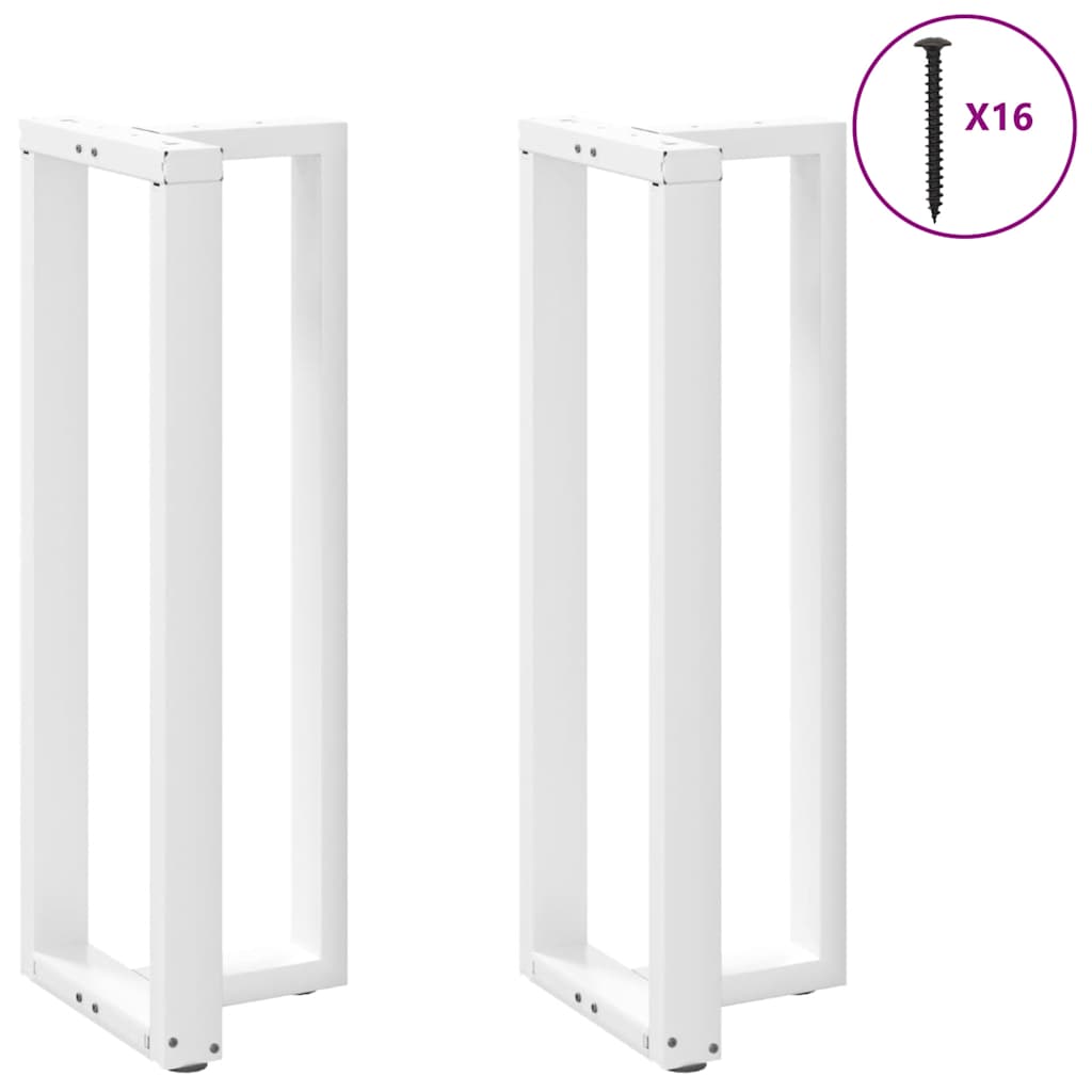 vidaXL Bar Table Legs T-Shaped 2 pcs White 50x35x(110-111) cm Steel