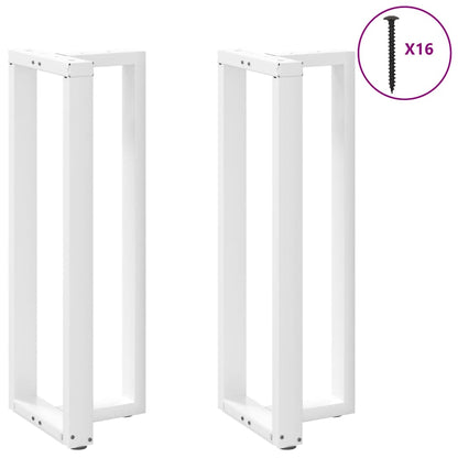 vidaXL Bar Table Legs T-Shaped 2 pcs White 50x35x(110-111) cm Steel