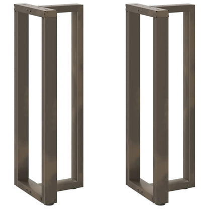 vidaXL Bar Table Legs T-Shaped 2 pcs Black 50x35x(110-111) cm Steel