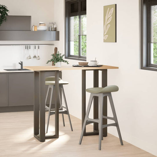 vidaXL Bar Table Legs T-Shaped 2 pcs Black 50x35x(110-111) cm Steel