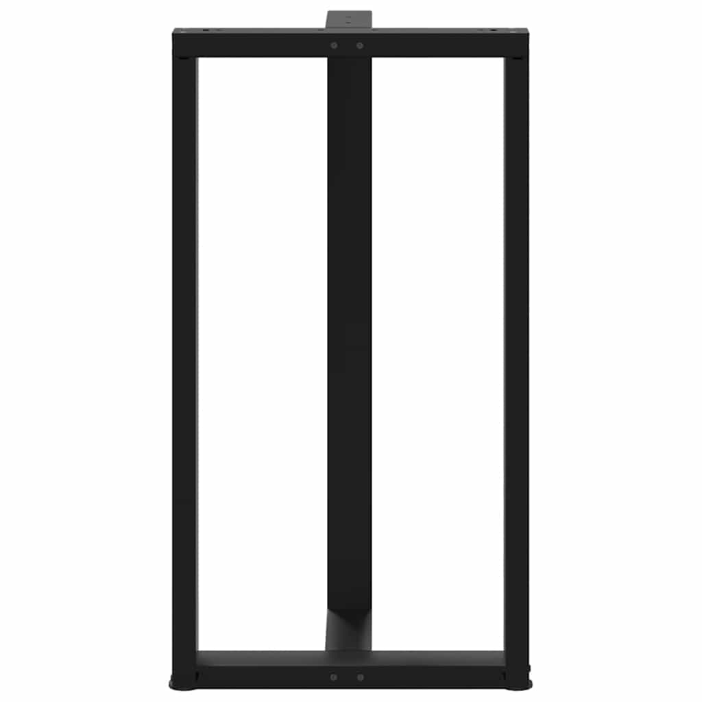vidaXL Bar Table Legs T-Shaped 2 pcs Black 60x35x(110-111) cm Steel