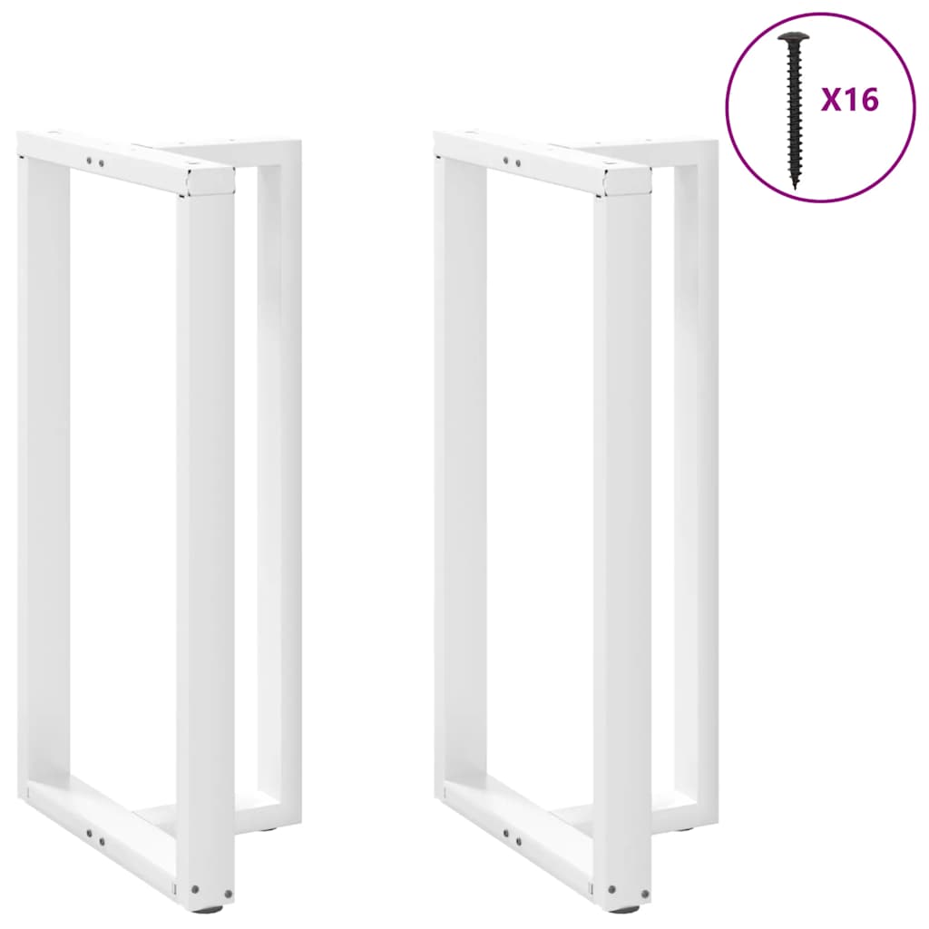 vidaXL Bar Table Legs T-Shaped 2 pcs White 60x35x(110-111) cm Steel