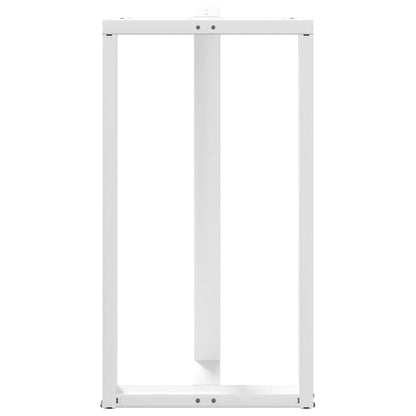 vidaXL Bar Table Legs T-Shaped 2 pcs White 60x35x(110-111) cm Steel