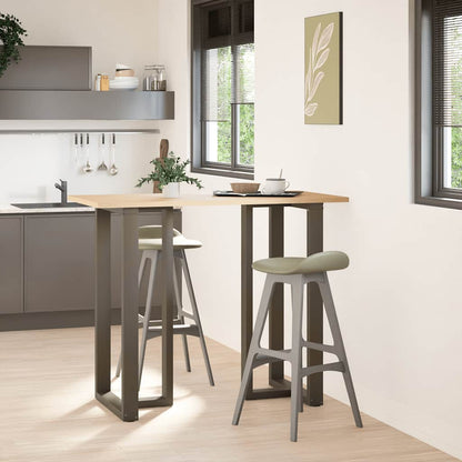 vidaXL Bar Table Legs T-Shaped 2 pcs Black 60x35x(110-111) cm Steel