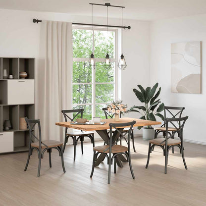 vidaXL Dining Table Leg Spider Shape Black 85x85x(72-73) cm Steel