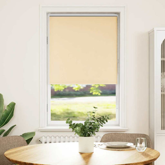 vidaXL Roller Blind Blackout Beige 85x130 cm Fabric Width 80.7 cm