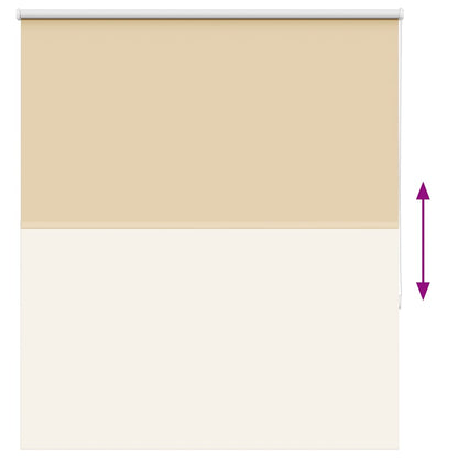 vidaXL Roller Blind Blackout Beige 140x130 cm Fabric Width 136.6 cm Polyester