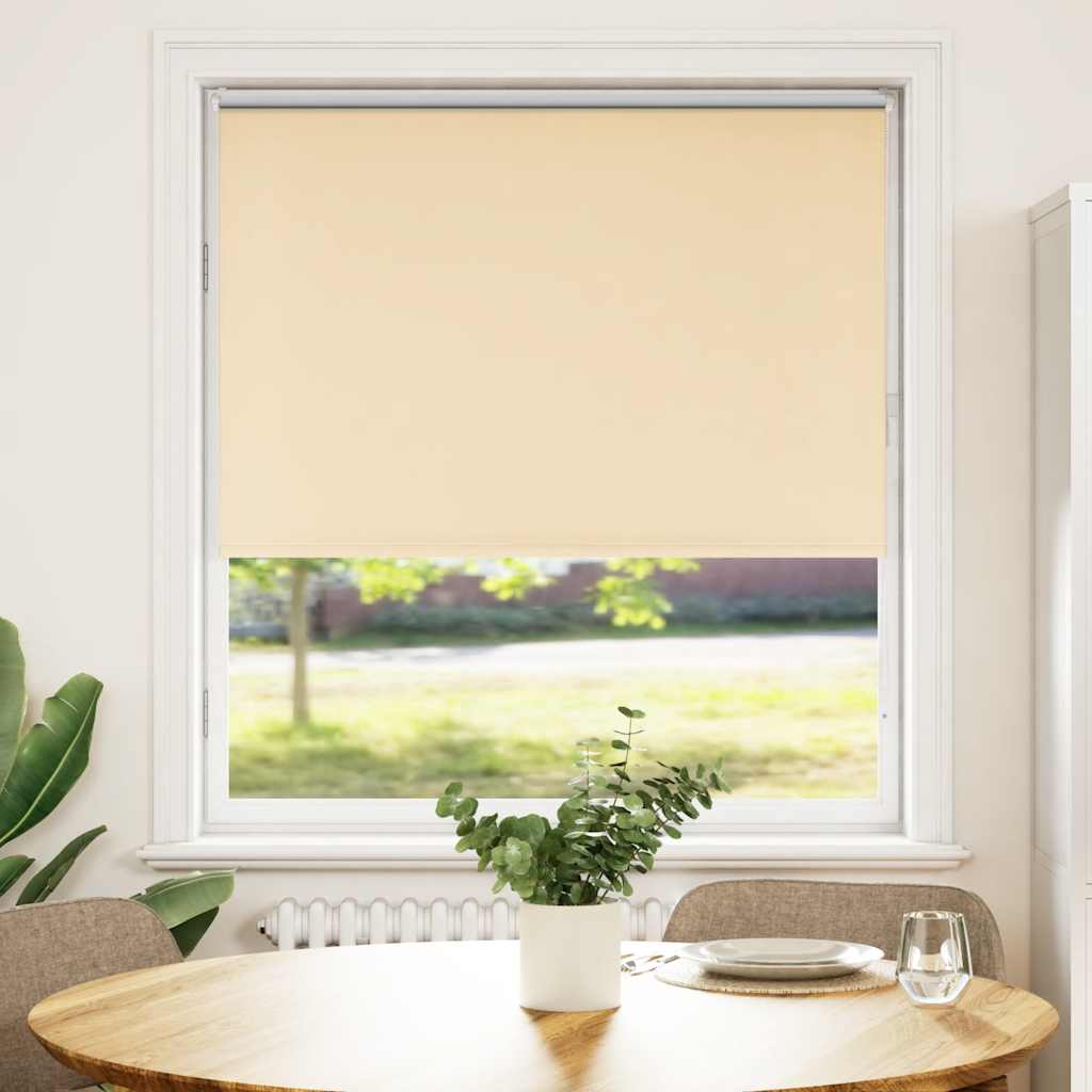 vidaXL Roller Blind Blackout Beige 105x150 cm Fabric Width 100.7 cm Polyester