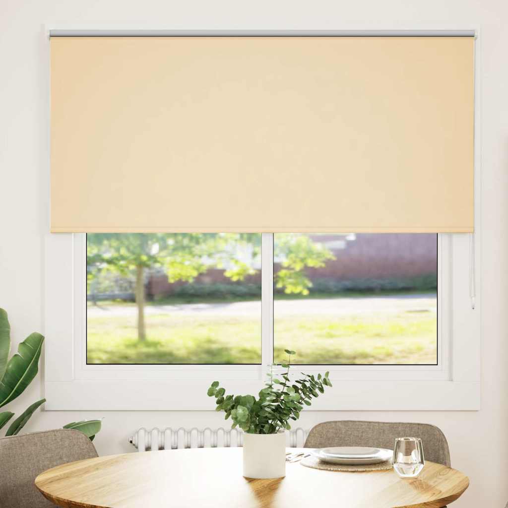 vidaXL Roller Blind Blackout Beige 145x150 cm Fabric Width 141.6 cm