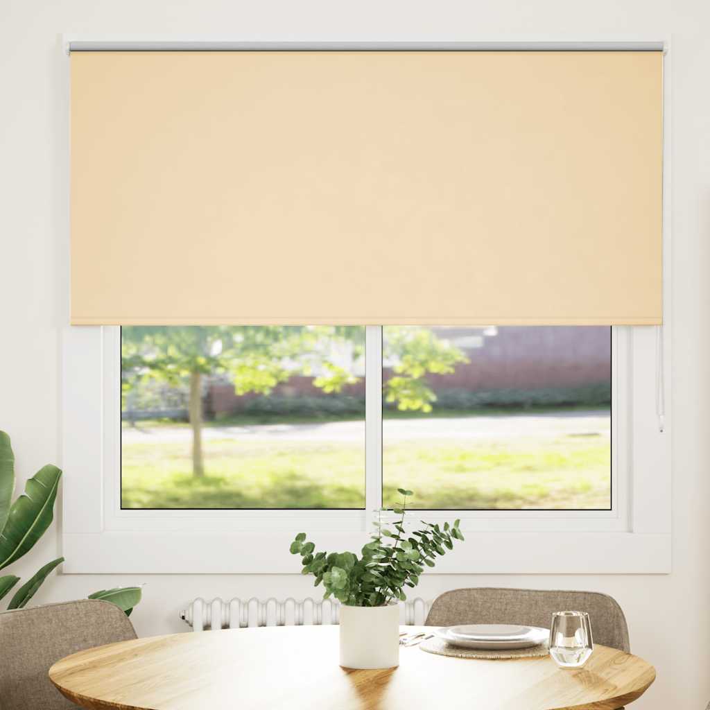 vidaXL Roller Blind Blackout Beige 150x150 cm Fabric Width 146.6 cm