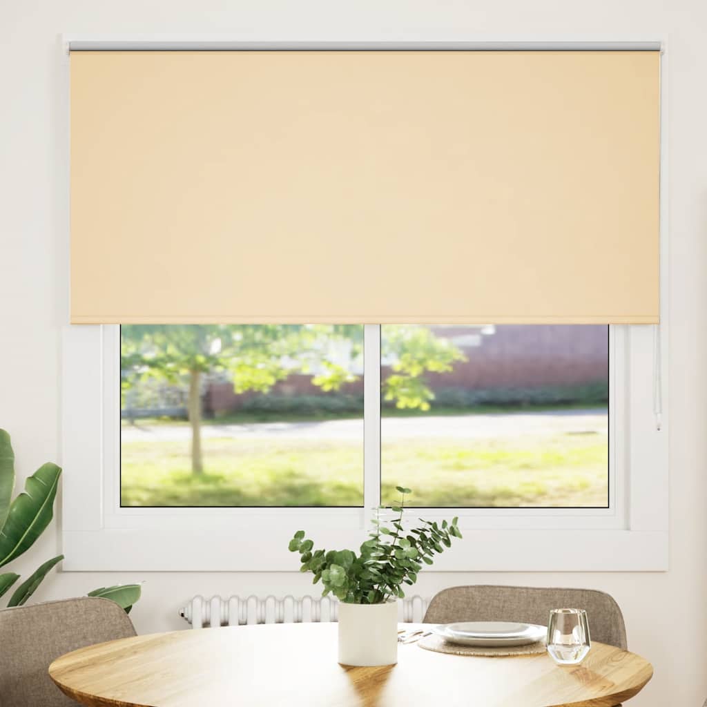 vidaXL Roller Blind Blackout Beige 160x150 cm Fabric Width 156.6 cm