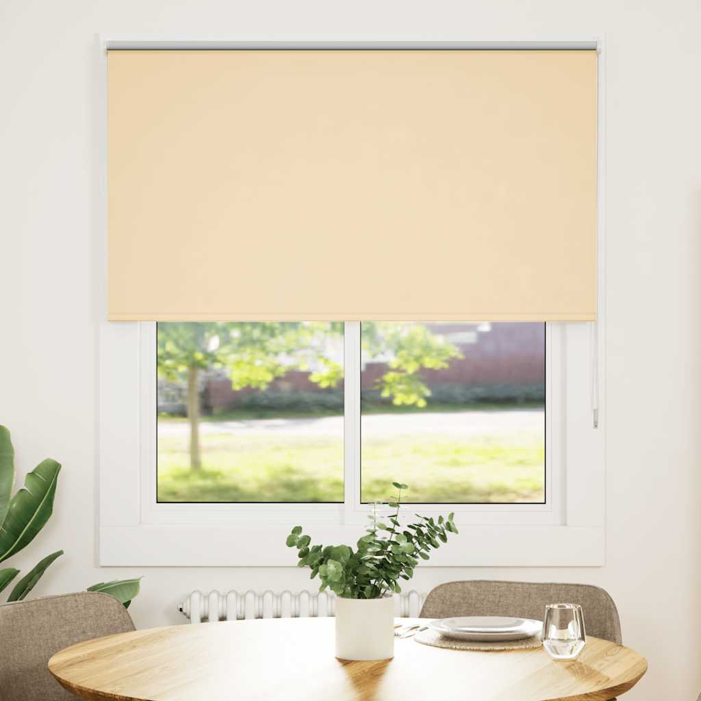 vidaXL Roller Blind Blackout Beige 120x175 cm Fabric Width 116.6 cm Polyester