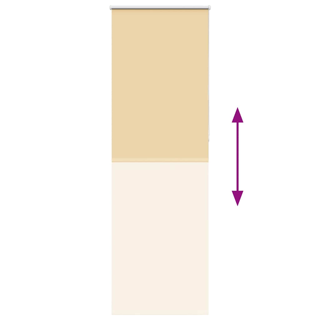 vidaXL Roller Blind Blackout Beige 65x210 cm Fabric Width 60.7 cm Polyester