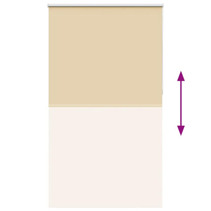 vidaXL Roller Blind Blackout Beige 130x210 cm Fabric Width 126.6 cm Polyester
