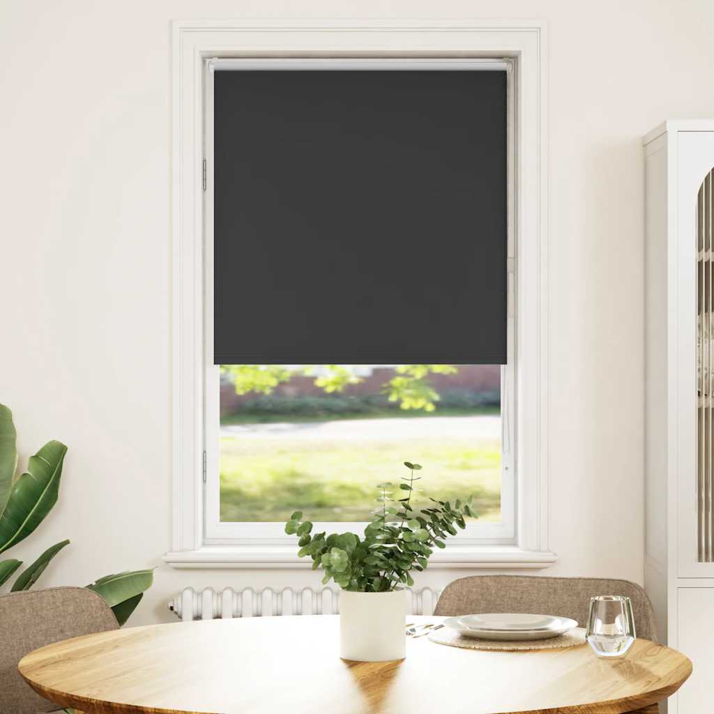 vidaXL Roller Blind Blackout Black 80x130 cm Fabric Width 75.7 cm