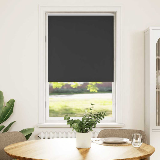 vidaXL Roller Blind Blackout Black 85x130 cm Fabric Width 80.7 cm