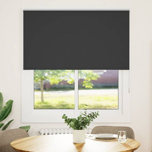 vidaXL Roller Blind Blackout Black 120x150 cm Fabric Width 116.6 cm