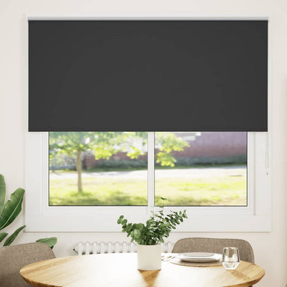 vidaXL Roller Blind Blackout Black 150x150 cm Fabric Width 146.6 cm