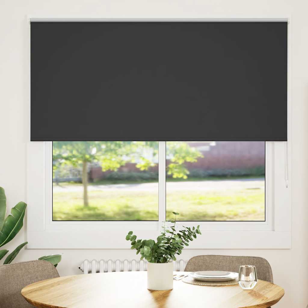 vidaXL Roller Blind Blackout Black 150x175 cm Fabric Width 146.6 cm