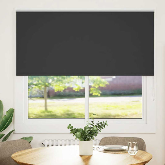 vidaXL Roller Blind Blackout Black 150x175 cm Fabric Width 146.6 cm