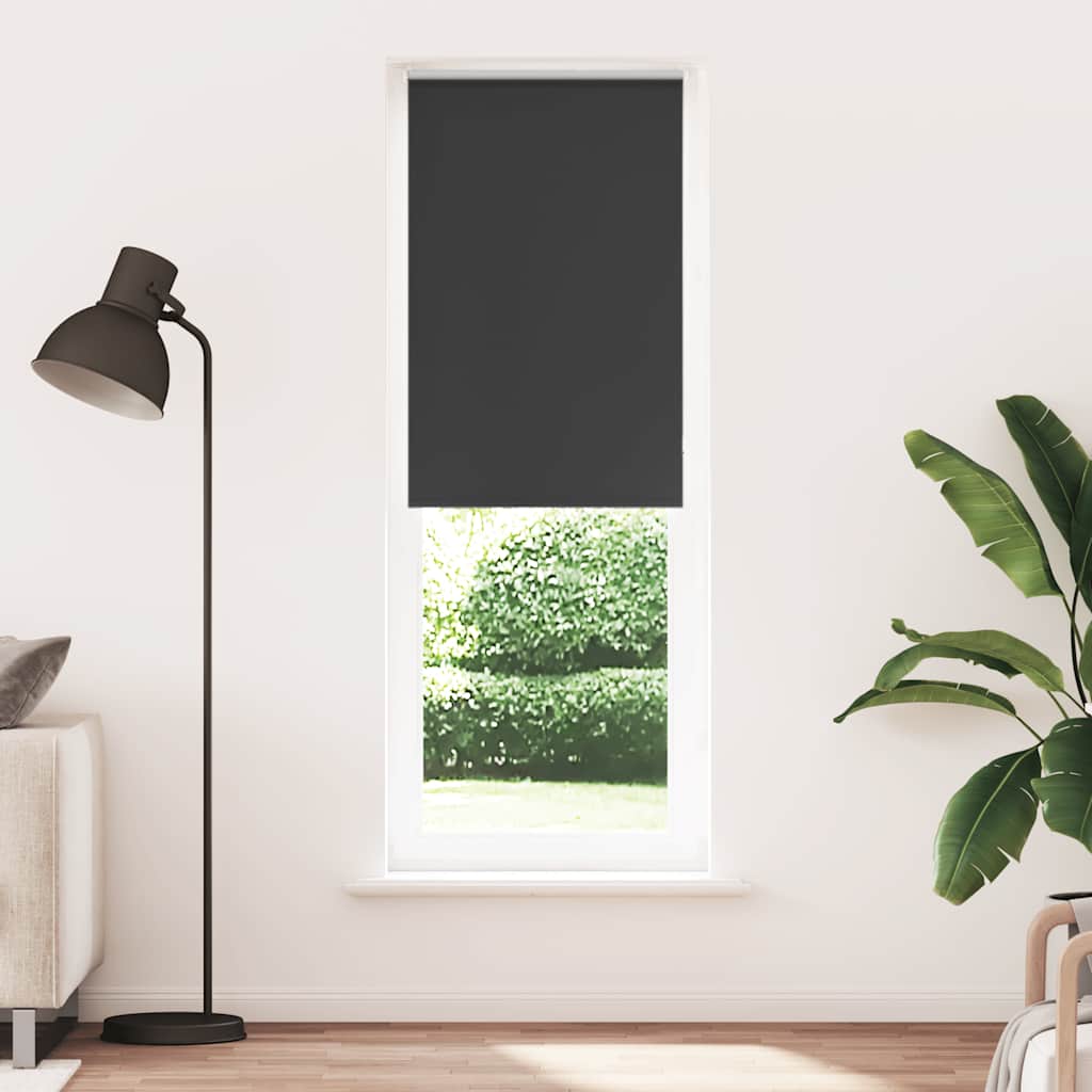 vidaXL Roller Blind Blackout Black 70x210 cm Fabric Width 65.7 cm Polyester